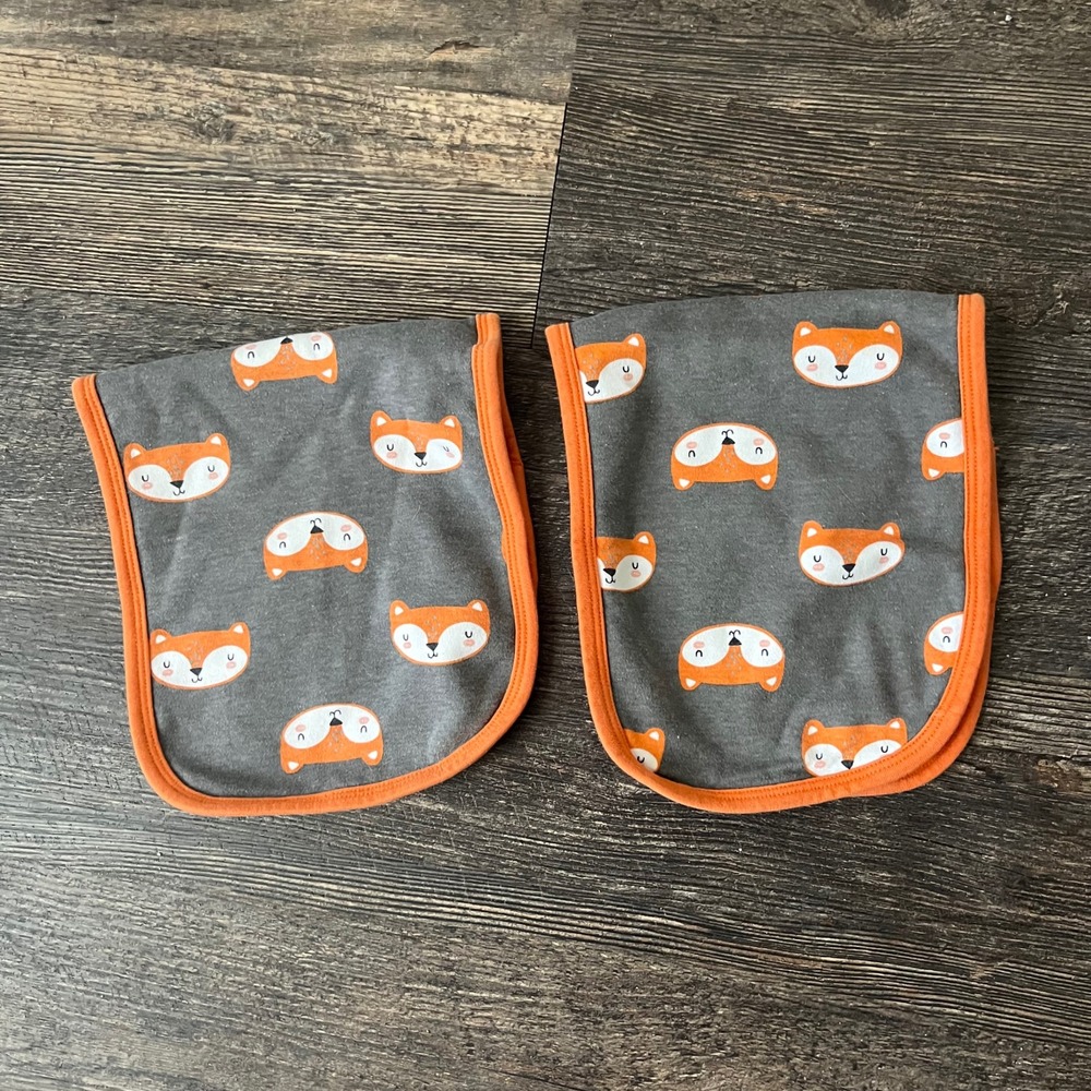 Fox Burp Cloths Cute Baby Burpies Shoulder Protection Set‎ of 2